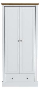 Devan Wooden Wardrobe With 2 Doors And 1 Drawer In White