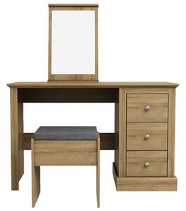 Devan Wooden Dressing Table Set In Oak