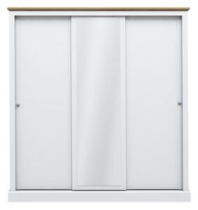 Devan Wooden Sliding Wardrobe With 3 Doors In White