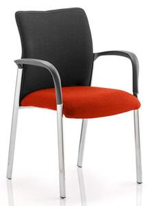 Academy Black Back Visitor Chair In Tabasco Red With Arms