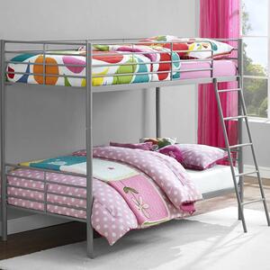 Streatham Metal Single Over Single Bunk Bed In Silver Grey