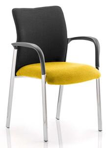 Academy Black Back Visitor Chair In Senna Yellow With Arms