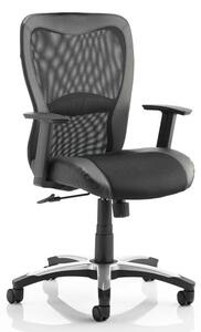 Victor II Leather Executive Office Chair In Black With Arms