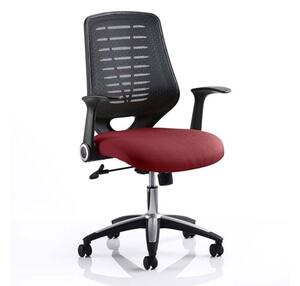 Relay Task Black Back Office Chair With Ginseng Chilli Seat