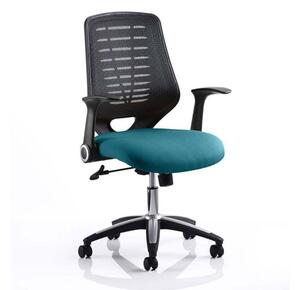 Relay Task Black Back Office Chair With Maringa Teal Seat