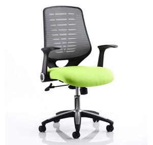 Relay Task Silver Back Office Chair With Myrrh Green Seat