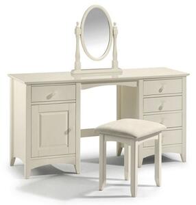 Adilet Twin Pedestal Dressing Table In Stone White