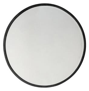 Haggen Large Round Bedroom Mirror In Black Frame