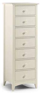 Caelia Narrow Chest of Drawers In Stone White With 7 Drawers