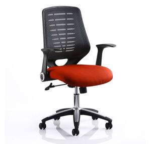 Relay Task Black Back Office Chair With Tabasco Red Seat