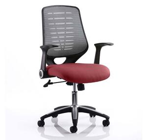 Relay Task Silver Back Office Chair With Ginseng Chilli Seat