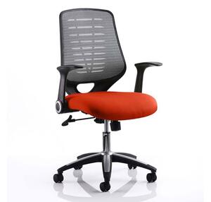 Relay Task Silver Back Office Chair With Tabasco Red Seat