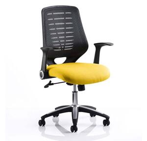 Relay Task Black Back Office Chair With Senna Yellow Seat