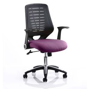 Relay Task Black Back Office Chair With Tansy Purple Seat