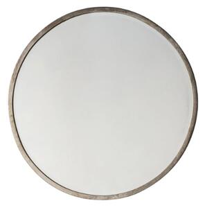 Haggen Small Round Bedroom Mirror In Antique Silver Frame