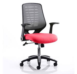 Relay Task Silver Back Office Chair With Bergamot Cherry Seat