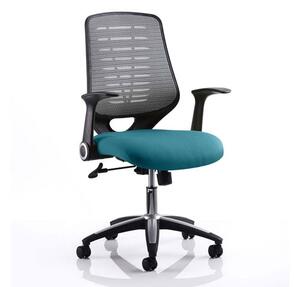 Relay Task Silver Back Office Chair With Maringa Teal Seat