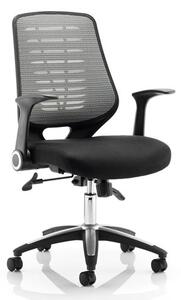 Relay Task Silver Back Office Chair With Airmesh Black Seat