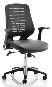 Relay Task Black Back Office Chair With Leather Black Seat