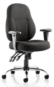 Storm Fabric Office Chair In Black With Arms