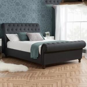 Castella Fabric Super King Size Bed In Charcoal