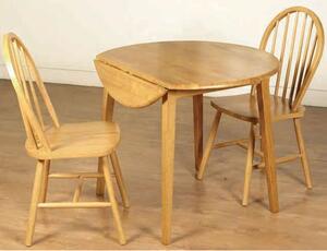 Hanover Round Drop Leaf Dining Set In Light Oak With 2 Chairs