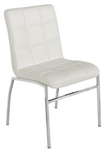 Coco Faux Leather Dining Chair In White With Chrome Legs