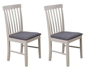 Cologne Grey Fabric Padded Dining Chair In A Pair