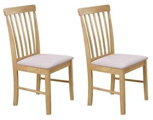 Cologne Oak And Beige Fabric Padded Dining Chair In A Pair