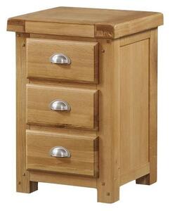 Newbridge Bedside Cabinet In Solid Wood Light Oak With 3 Drawers