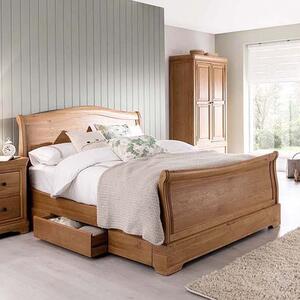 Carman Wooden Double Bed In Natural