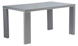 Sako Glass Top Large Dining Table In Grey High Gloss