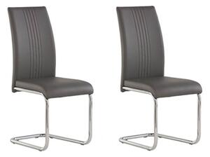 Montila Grey PU Leather Dining Chair In A Pair