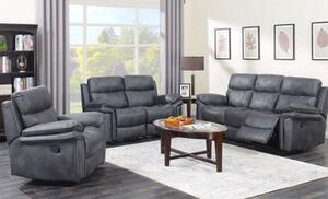 Richmond 3 Seater Sofa And 2 Armchairs Suite In Charcoal Grey