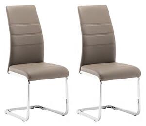 Sako Taupe Faux Leather Dining Chair In A Pair