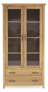 Romero Wooden Display Cabinet With 2 Doors 2 Drawers In Natural