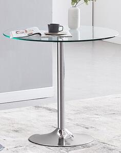 Dante Round Clear Glass Dining Table With Chrome Base