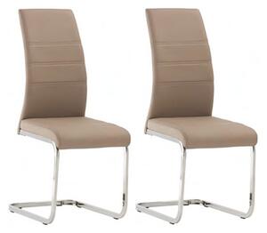 Sako Cappuccino Faux Leather Dining Chair In A Pair