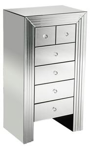 Nitra Mirrored Chest Of 6 Drawers In Silver