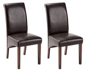 Hentro Black Leather Dining Chair With Dark Leg In Pair