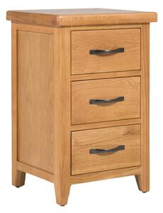 Romero Wooden Bedside Cabinet With 3 Drawers In Natural