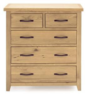 Romero Wooden Chest Of 5 Drawers In Natural