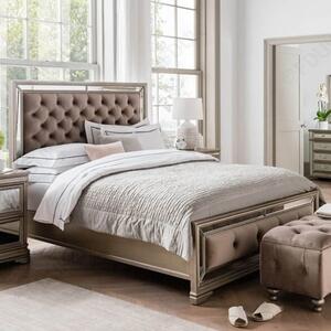 Jessika Velvet Super King Size Bed In Taupe