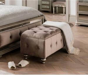 Jessika Velvet Storage Ottoman In Taupe