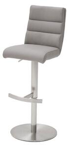 Hiulia Bar Stool In Ice Grey With Stainless Steel Base