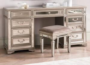 Jessika Mirrored Dressing Table In Taupe