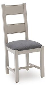 Amberley Wooden Dining Chair With Fabric Seat In Grey Oak