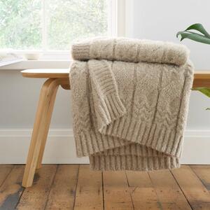 Bianca Cosy Soft Cable Knit Throw Blanket 130cm x 170cm