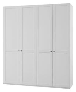 New Tork Tall Wooden Wardrobe In White With 4 Doors