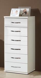 Trio Wooden Chest Of Drawers In High Gloss White With 6 Drawers